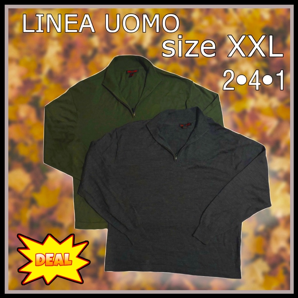 BOGO lightweight LINEA UOMO green & grey SWEATERS size XXL